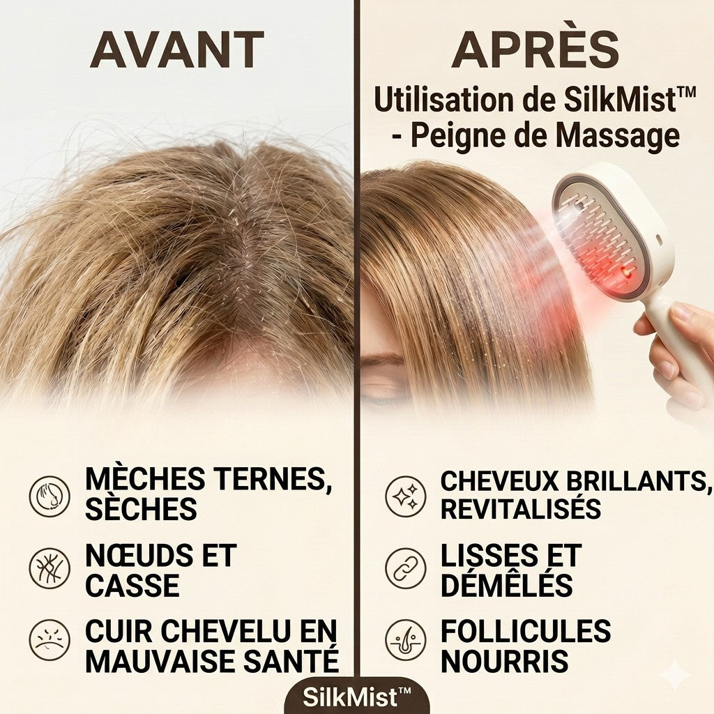-50 % · OFFRE LIMITÉE · SilkMist™ · Peigne Massant