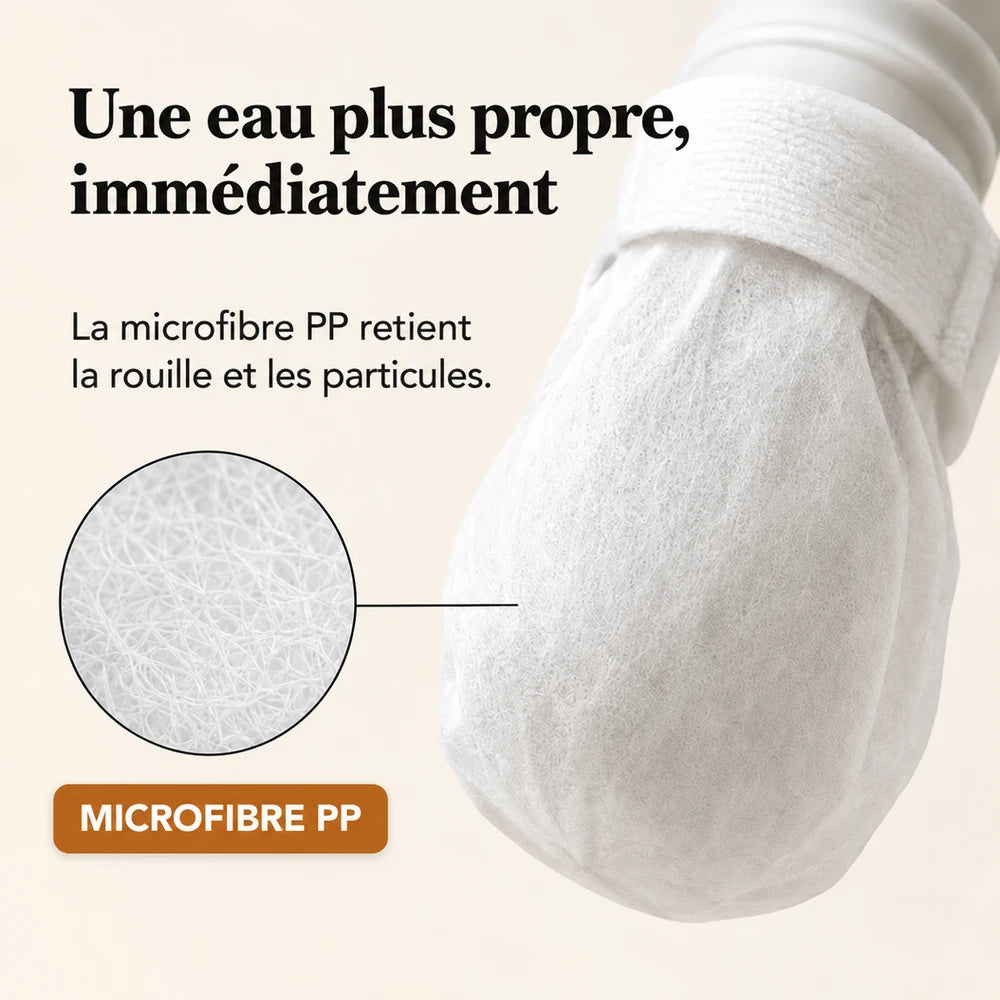 -50 % · OFFRE LIMITÉE · FreshTap™ · Filtre de robinet à clipser (50 pièces + 10 attaches)
