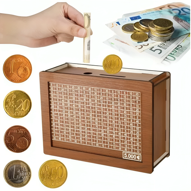 1 + 1 GRATUIT AUJOURD'HUI | WealthBox™ | Tirelire en bois