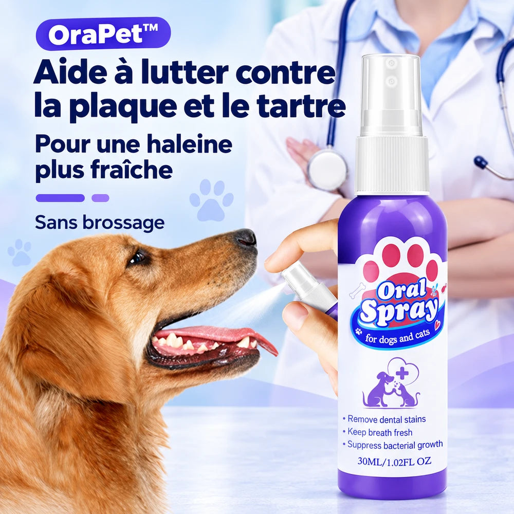 -50 % · OFFRE LIMITÉE · OraPet™ ·  Des dents et des gencives saines grâce au spray dentaire pour animaux !