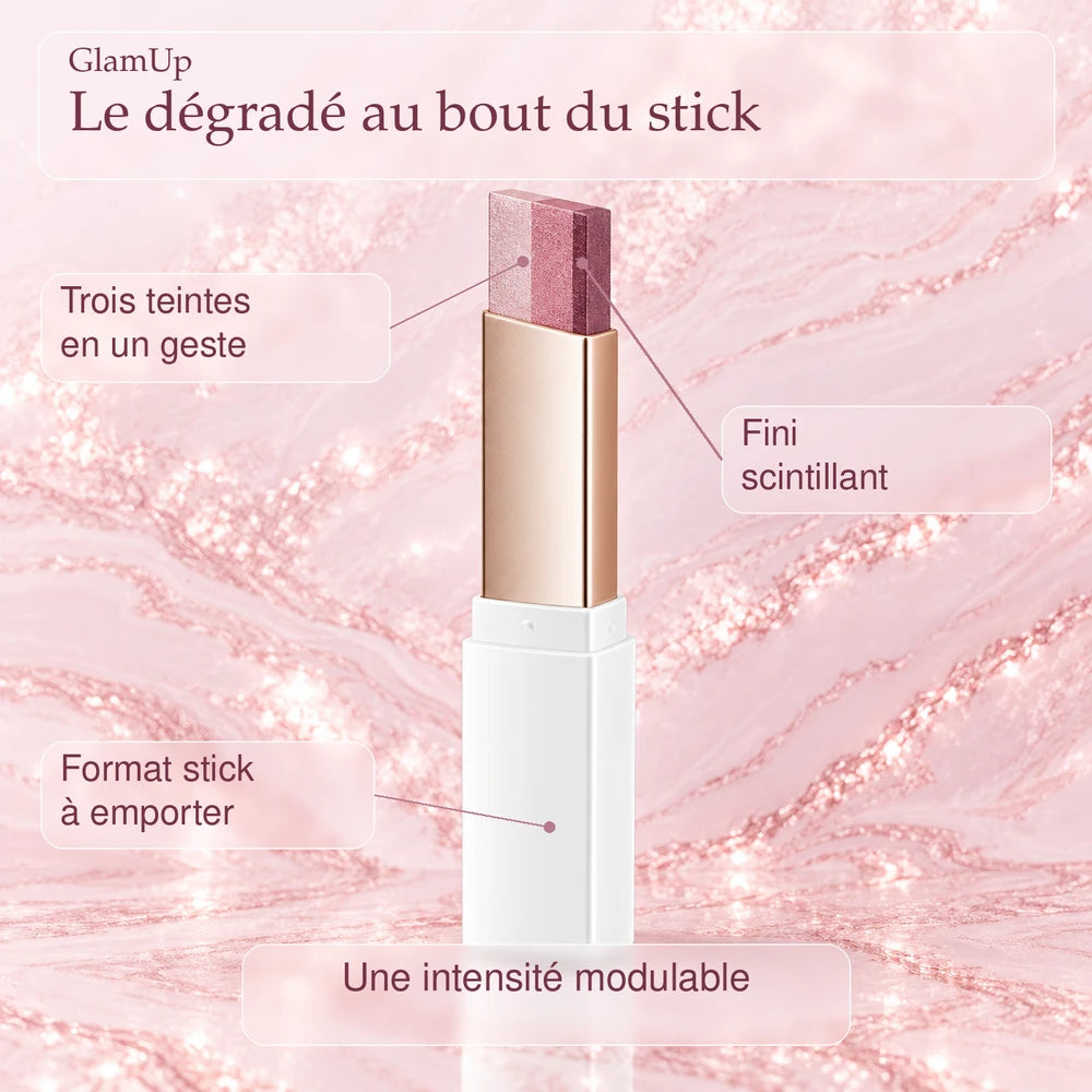 1+1 OFFERT · AUJOURD'HUI · GlamUp™ · Stick fard à paupières pailleté dégradé