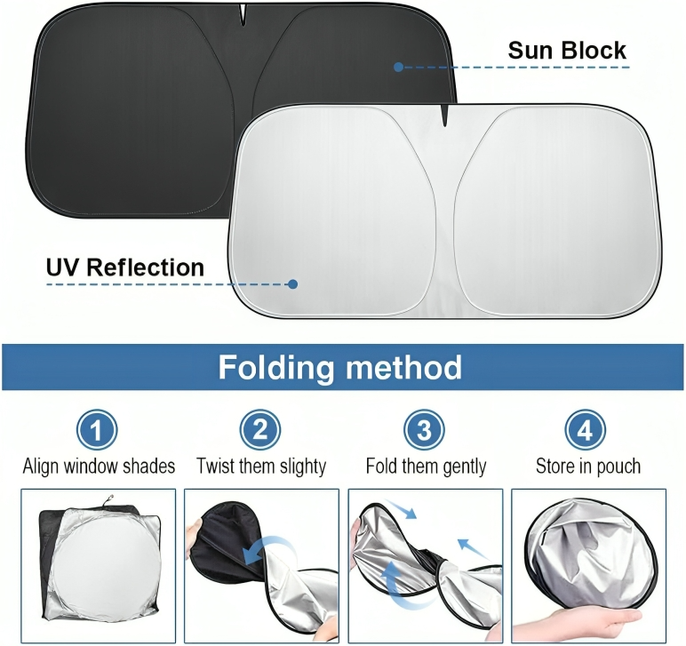 1 + 1 GRATUIT AUJOURD'HUI | CarShield™ | Pare-soleil pliable pour voiture