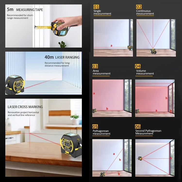 50% DE REMISE TEMPORAIRE | InfraTape™ | Ruban à mesurer laser de précision 3-en-1