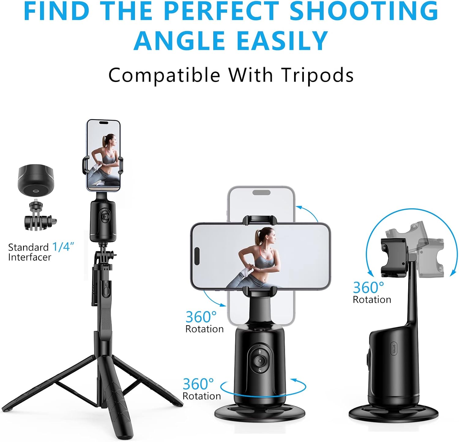 50% DE RABAIS TEMPORAIRE | MotionPod™ | Trépied intelligent de suivi de visage 360°