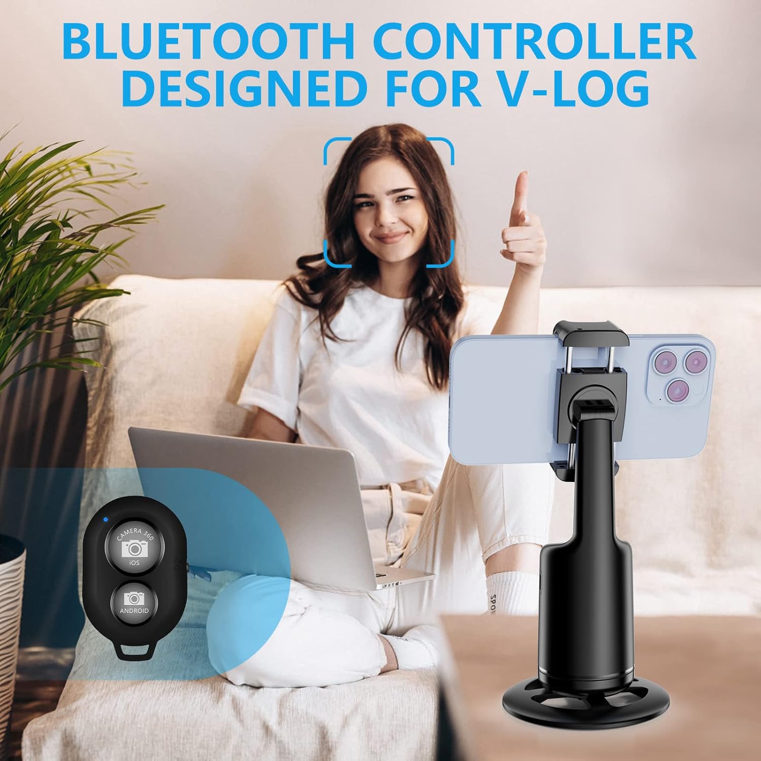 50% DE RABAIS TEMPORAIRE | MotionPod™ | Trépied intelligent de suivi de visage 360°