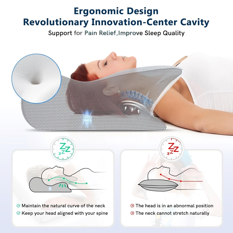 50 % DE REMISE TEMPORAIRE | ComfortPro™ | Coussin de soutien cervical orthopédique en mousse à mémoire