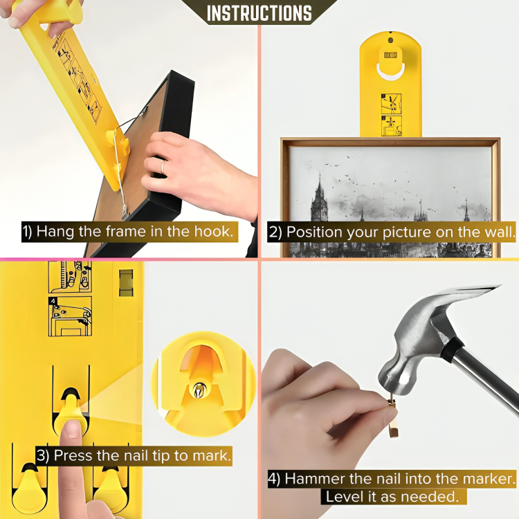 50% DE RABAIS TEMPORAIRE | HangMaster™ | Outil de suspension pour cadres photo