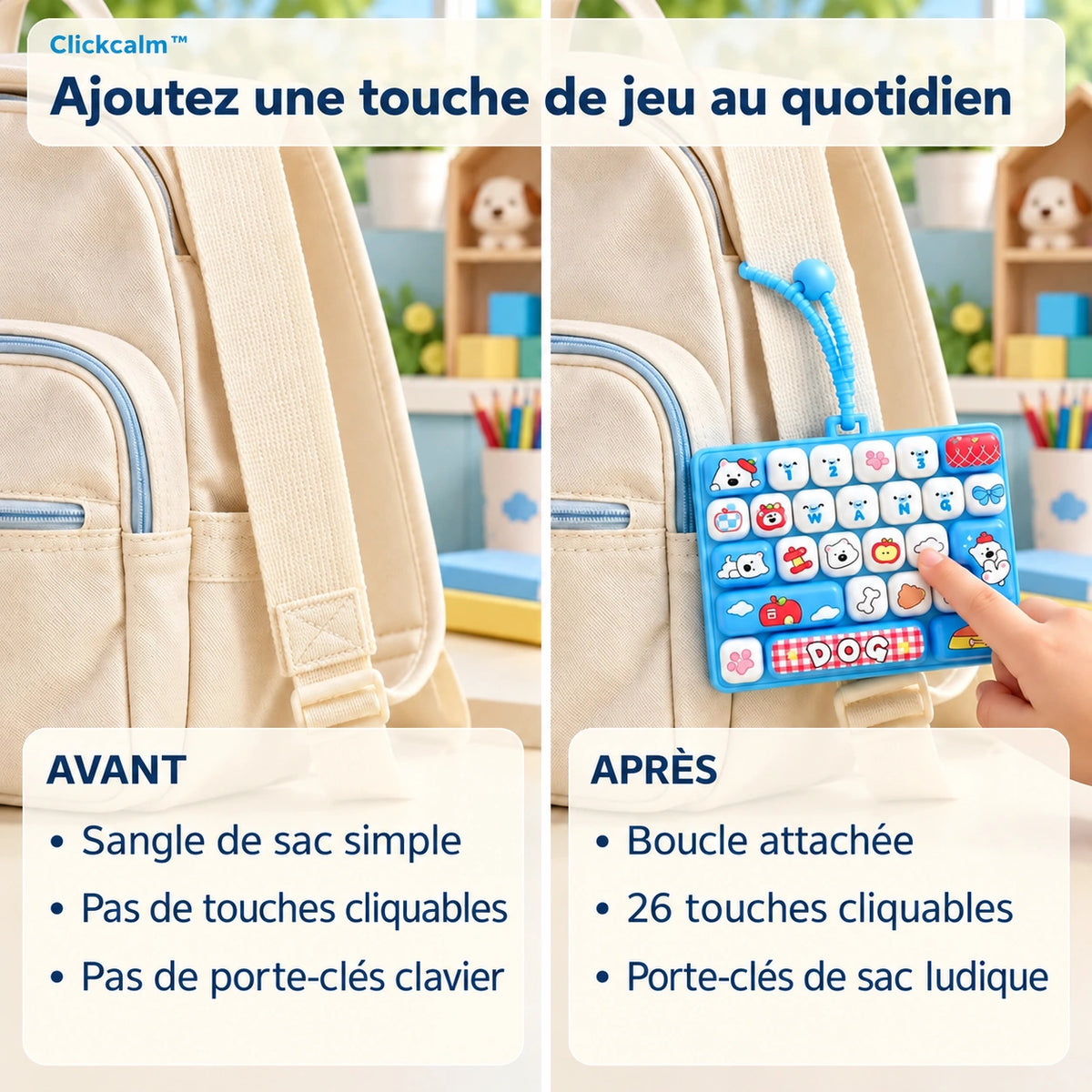 Photographie produit clickcalm en français