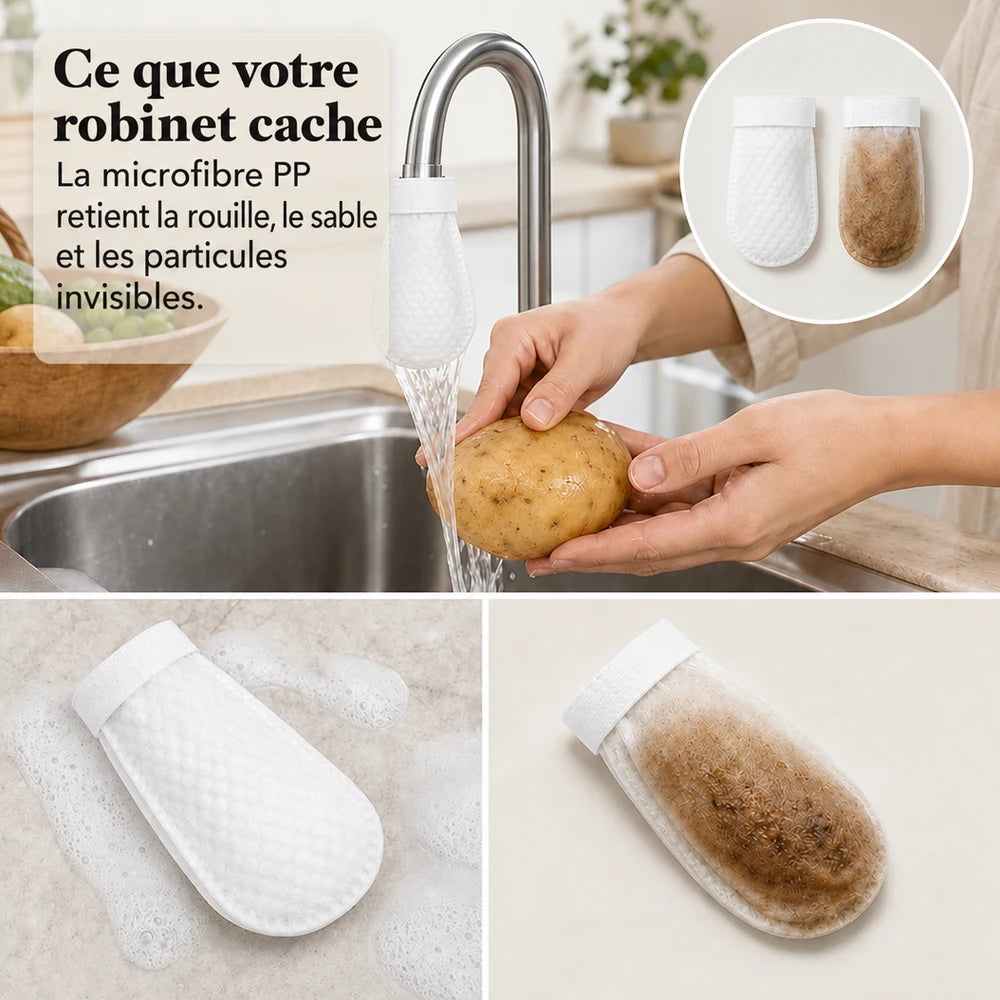 -50 % · OFFRE LIMITÉE · FreshTap™ · Filtre de robinet à clipser (50 pièces + 10 attaches)