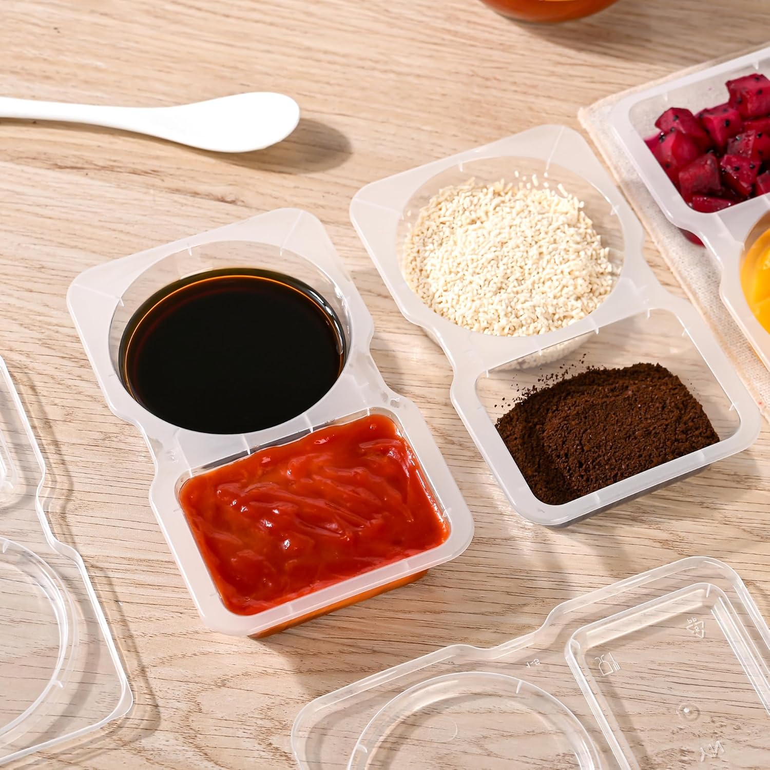 20 + 20 GRATUIT AUJOURD'HUI | CondiBox™ | Gardez vos snacks et sauces proprement séparés !