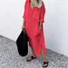 -50 % · OFFRE LIMITÉE · Anita™ · Robe chemise élégante unie avec fente