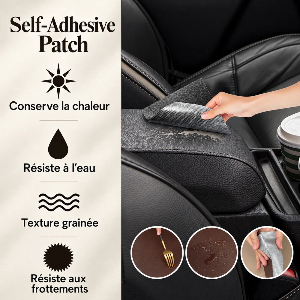 -50 % · OFFRE LIMITÉE · Self-Adhesive Patch · Patch de réparation en cuir