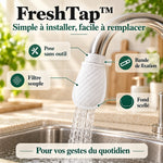 -50 % · OFFRE LIMITÉE · FreshTap™ · Filtre de robinet à clipser (50 pièces + 10 attaches)