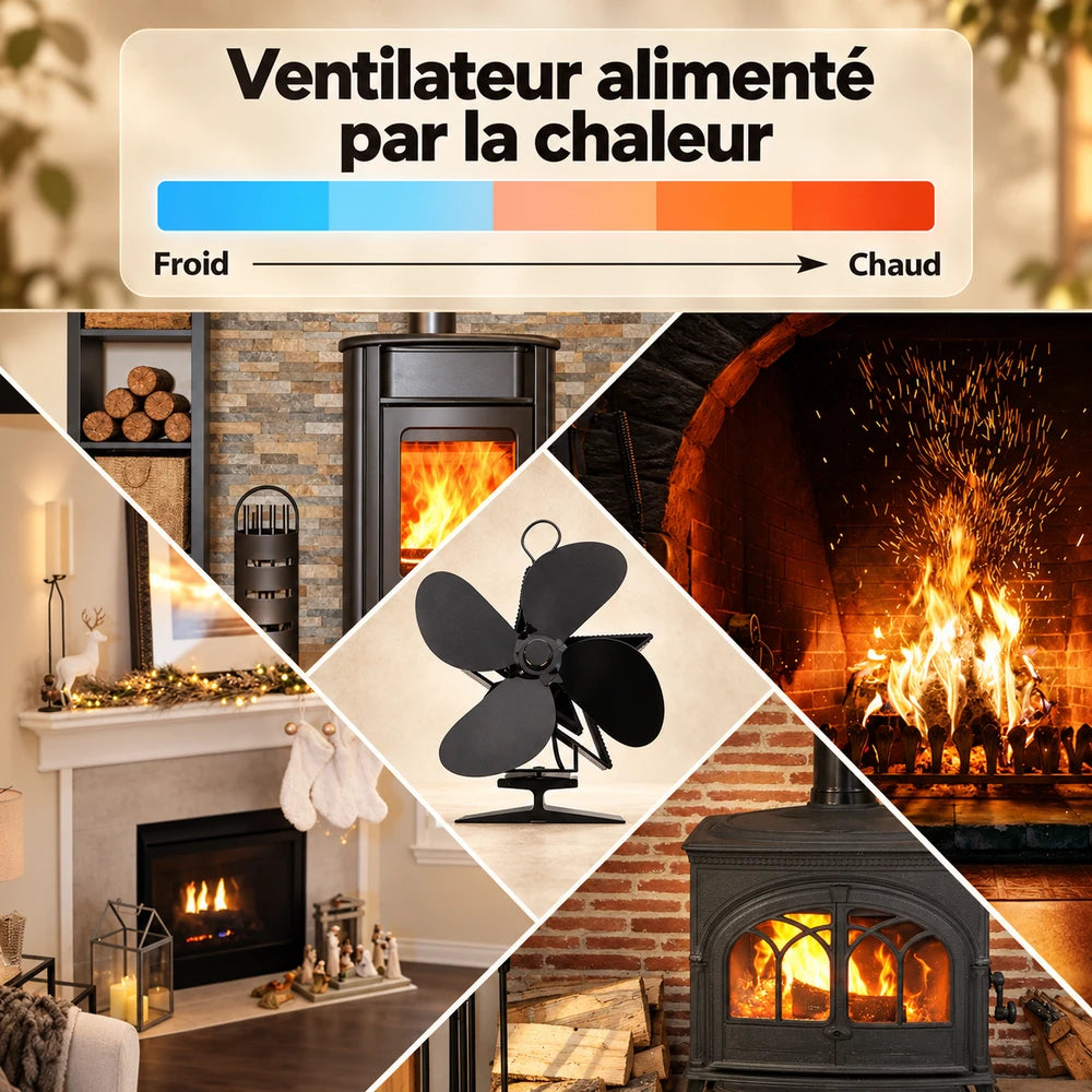 -50 % · OFFRE LIMITÉE · EcoFan™ · Ventilateur de cheminée à 4 pales
