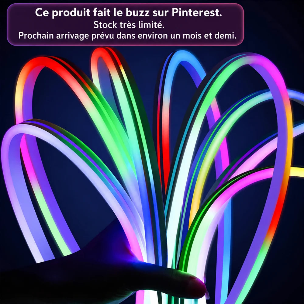 -50 % · OFFRE LIMITÉE · NeoAura™ · Bandes LED néon