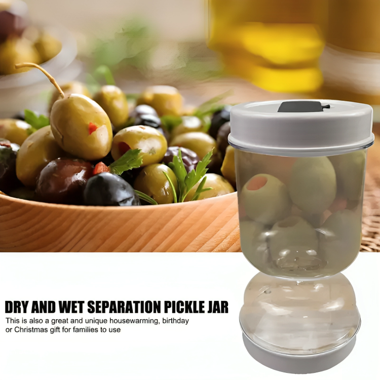 50% DE REDUCTION TEMPORAIRE | PickleVault™ | Verre à cornichons avec séparation sèche-humide