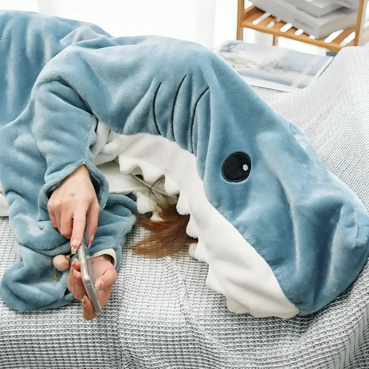 50 % DE REMISE TEMPORAIRE | CozyFin™ | Sharkie couverture portable douillette