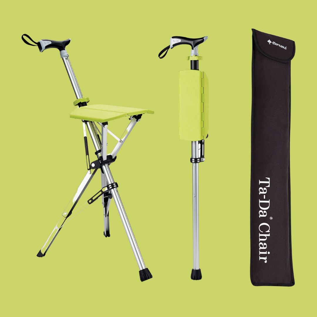 CrutchSeat™ | Tabouret de béquille pliable pour les personnes âgées