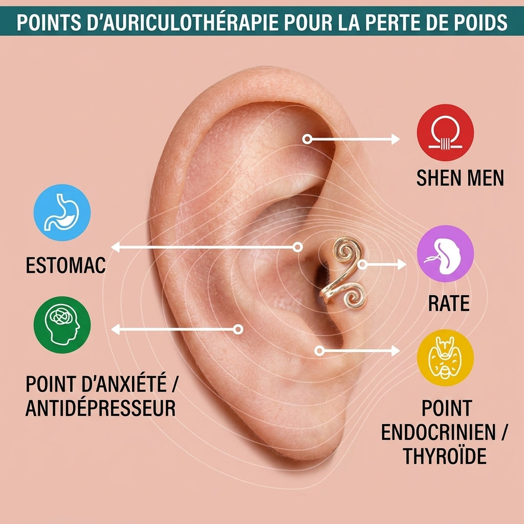 -50 % · OFFRE LIMITÉE · SlimEarrings™ · Boucles d'oreilles minceur par acupression