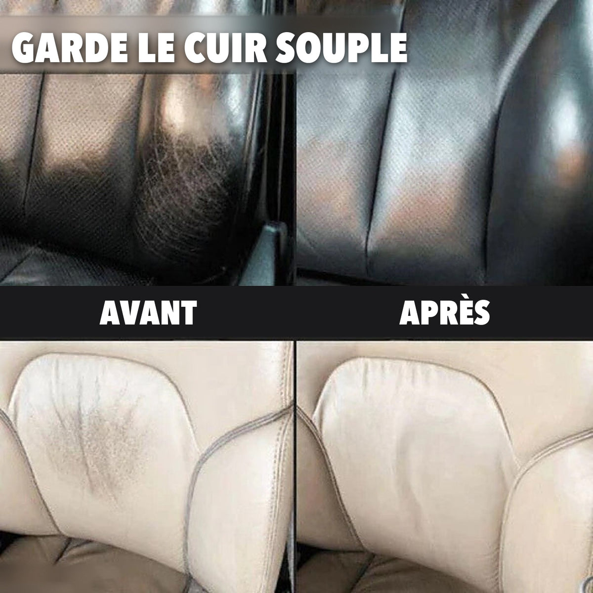 -50 % · OFFRE LIMITÉE · MagicGel™ · Répare instantanément le cuir abîmé !