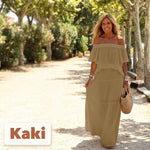 -50 % · OFFRE LIMITÉE · Elisabeth™ · Robe longue de plage à épaules dénudées