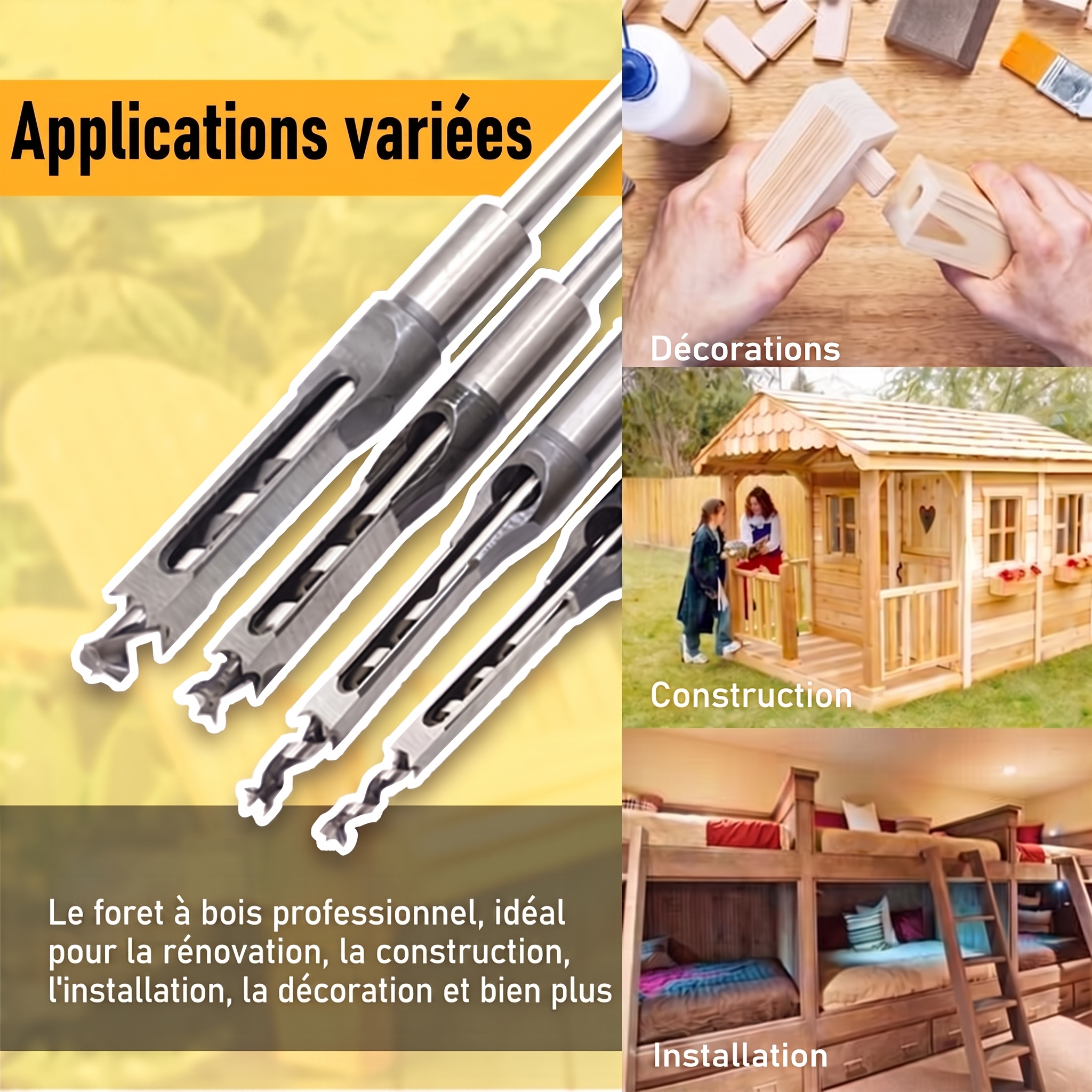 -50 % · OFFRE LIMITÉE · ChiselPro™ · Percez des trous carrés parfaits !
