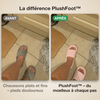 -50 % · OFFRE LIMITÉE · PlushFoot™ · Glissez dans un confort absolu