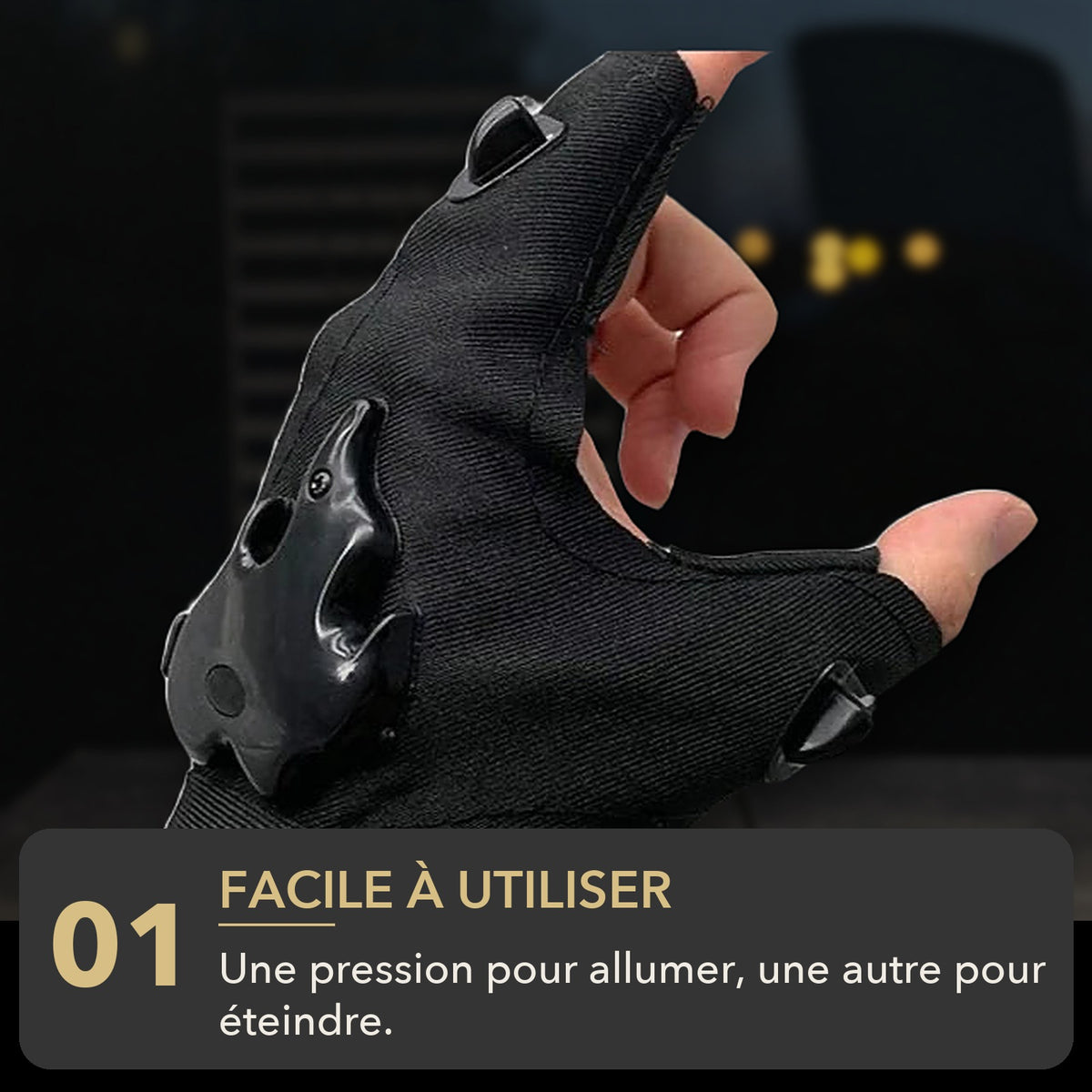 -50 % · OFFRE LIMITÉE · GlovePro™ · Gants LED