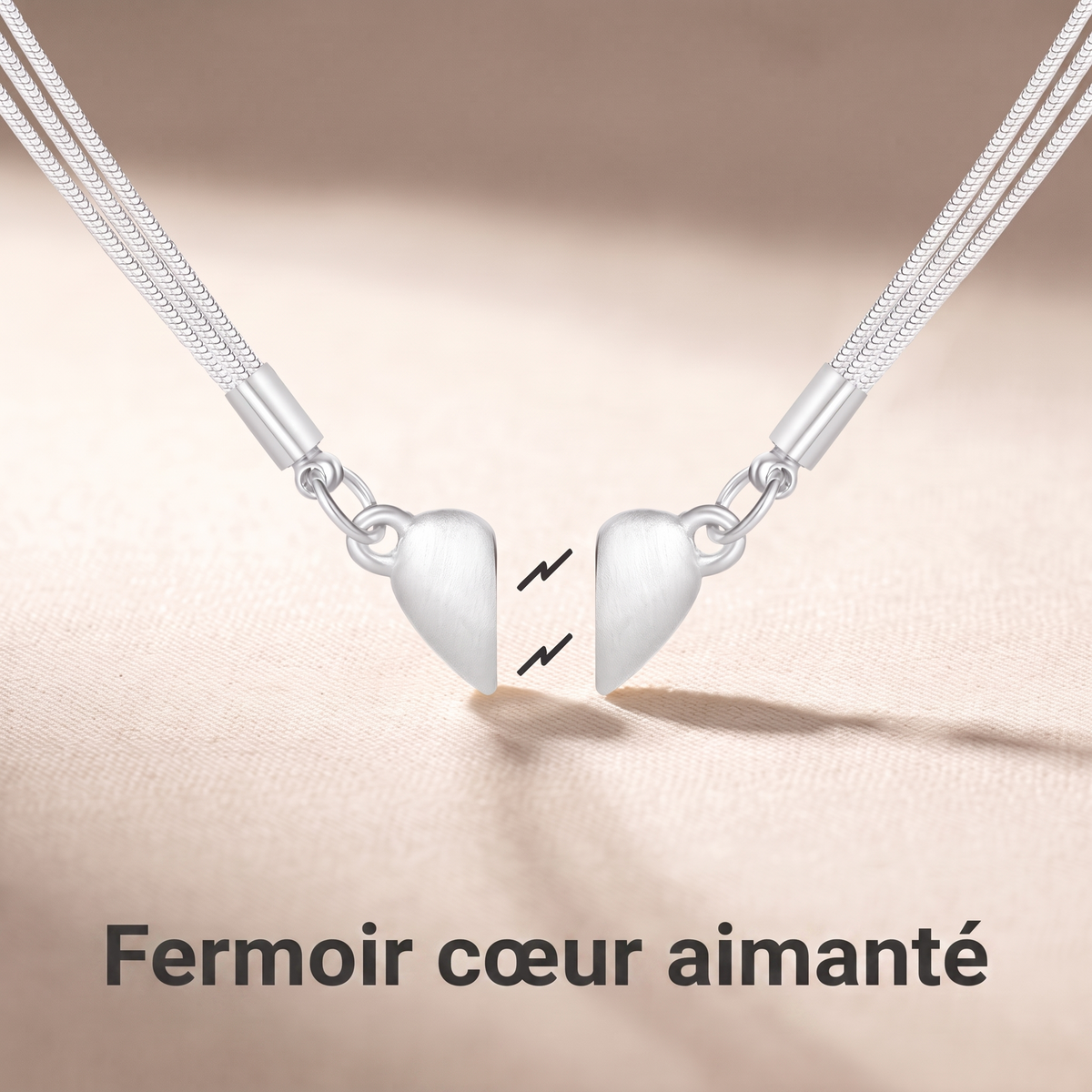 -50 % · OFFRE LIMITÉE · HeartLink™ · Collier cœur magnétique