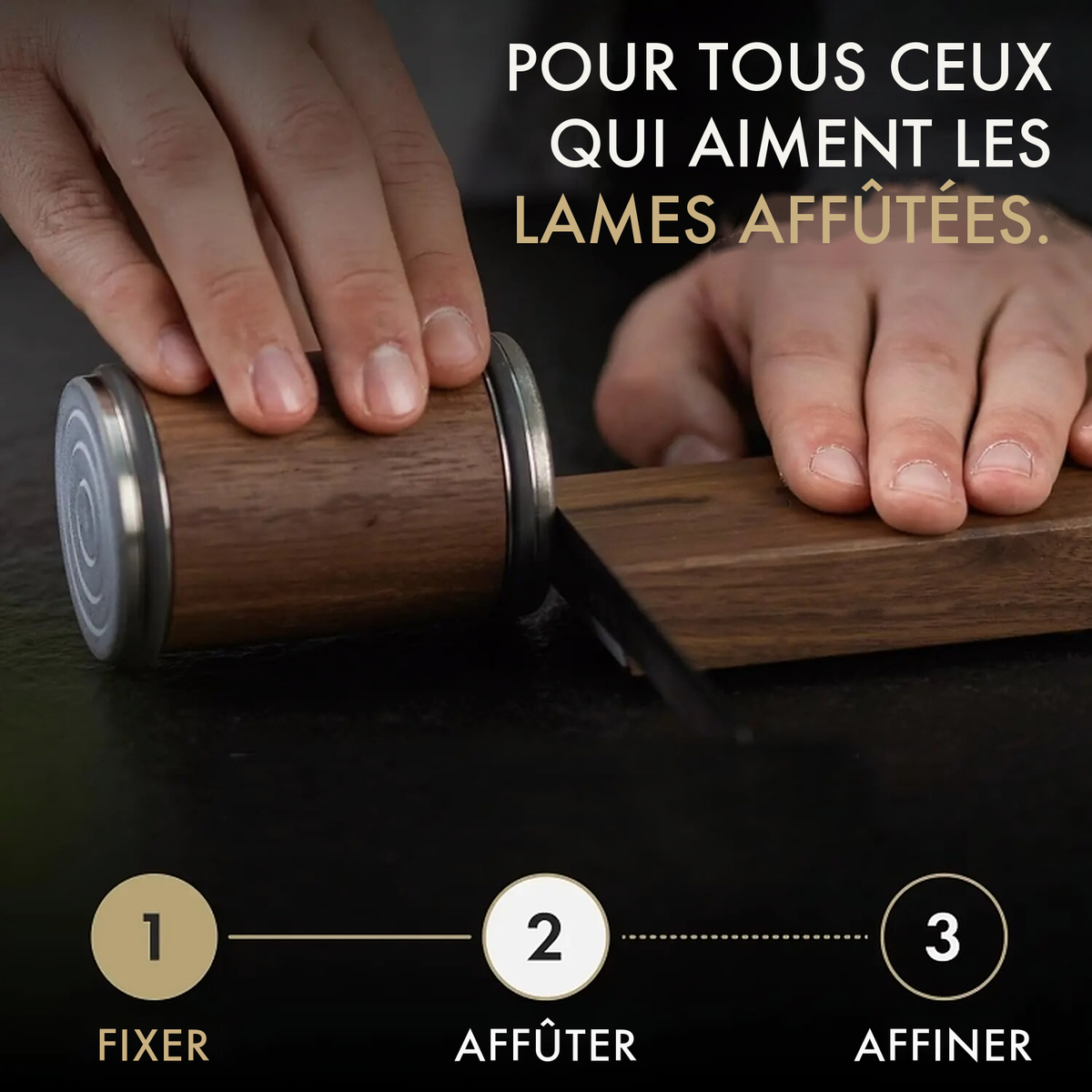 -50 % · OFFRE LIMITÉE · SharpGlide™ · Aiguiseur de couteaux à rouleau
