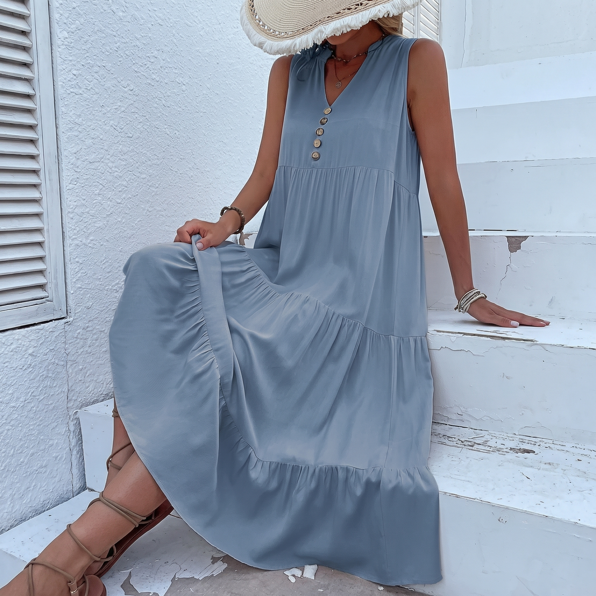-50 % · OFFRE LIMITÉE · Heidi™ · Robe froncée à boutons