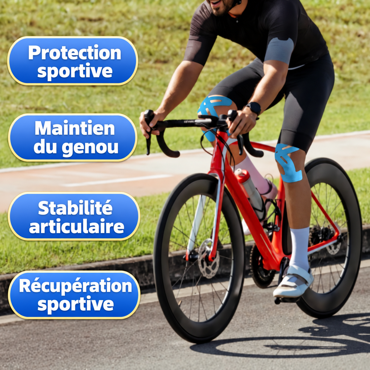 1+1 OFFERT · AUJOURD'HUI · StabiliTape™ · Conçu pour prévenir les blessures aux genoux !
