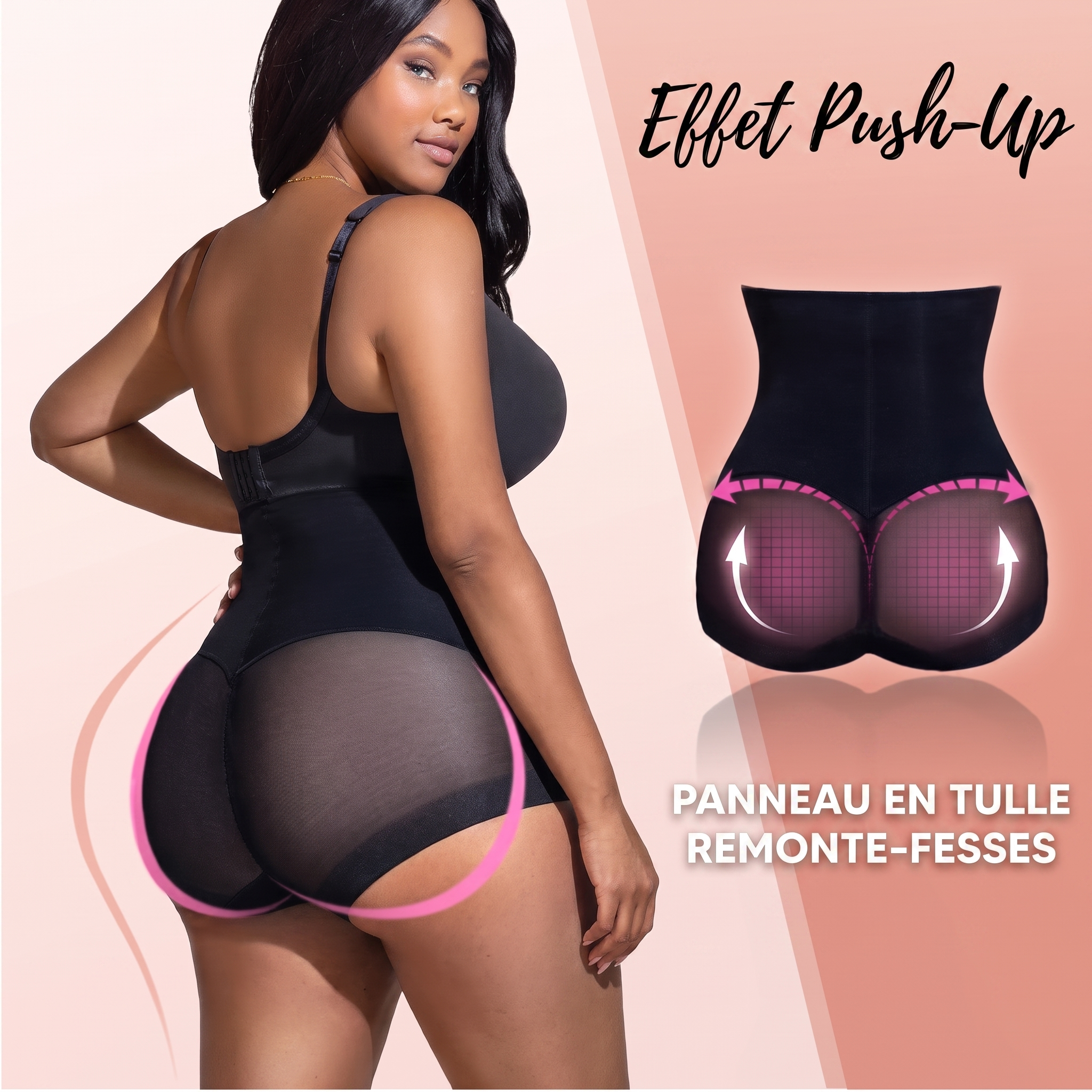1+1 OFFERT · AUJOURD'HUI · CrossCompress · Gaine amincissante taille haute