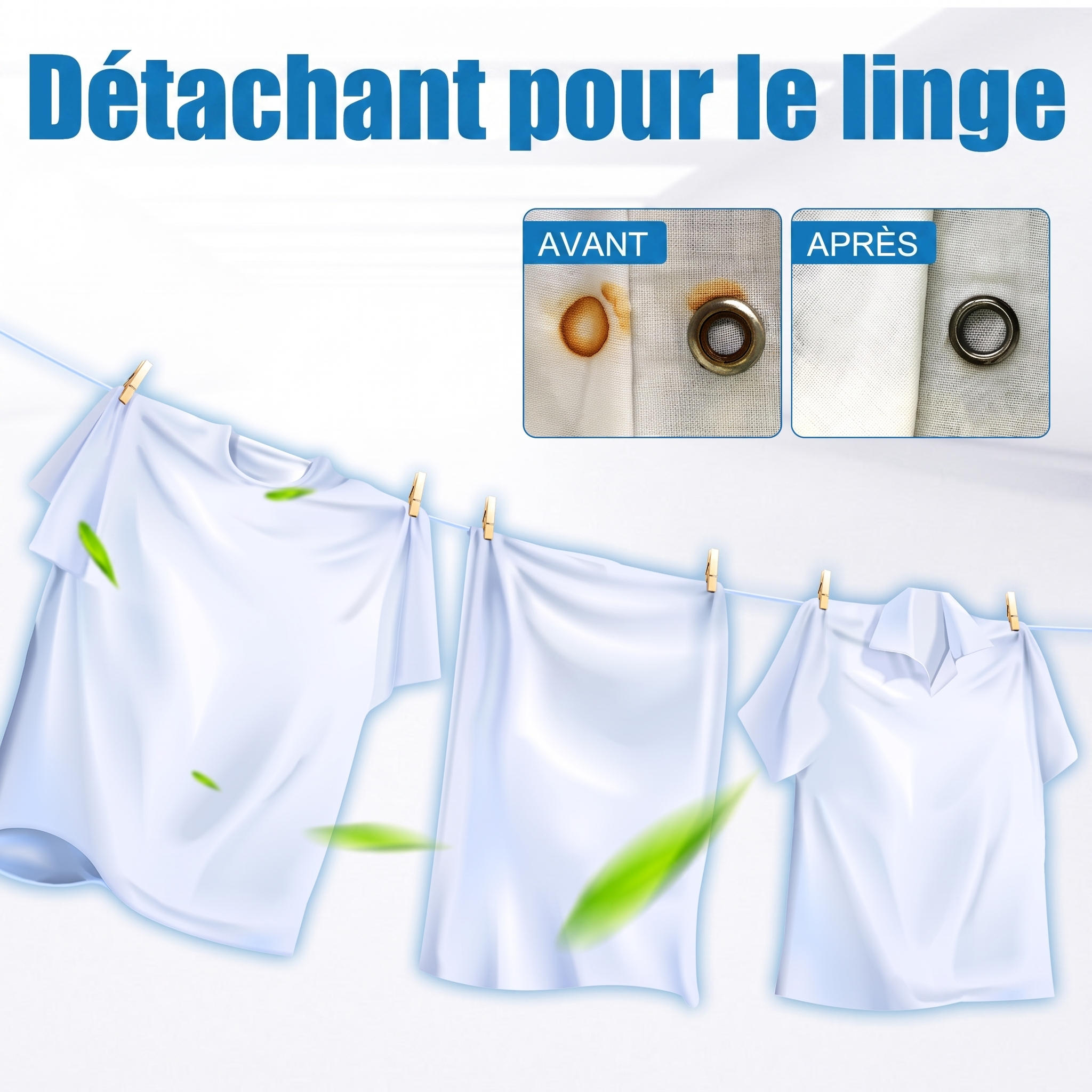 1+1 OFFERT · AUJOURD'HUI · PowerStain™ · Détachant pour le linge