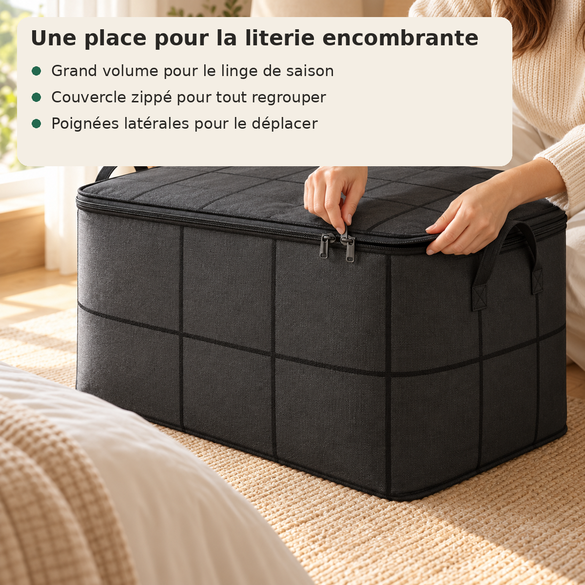 1+1 OFFERT · AUJOURD'HUI · StoreNest™ · Grand sac de rangement