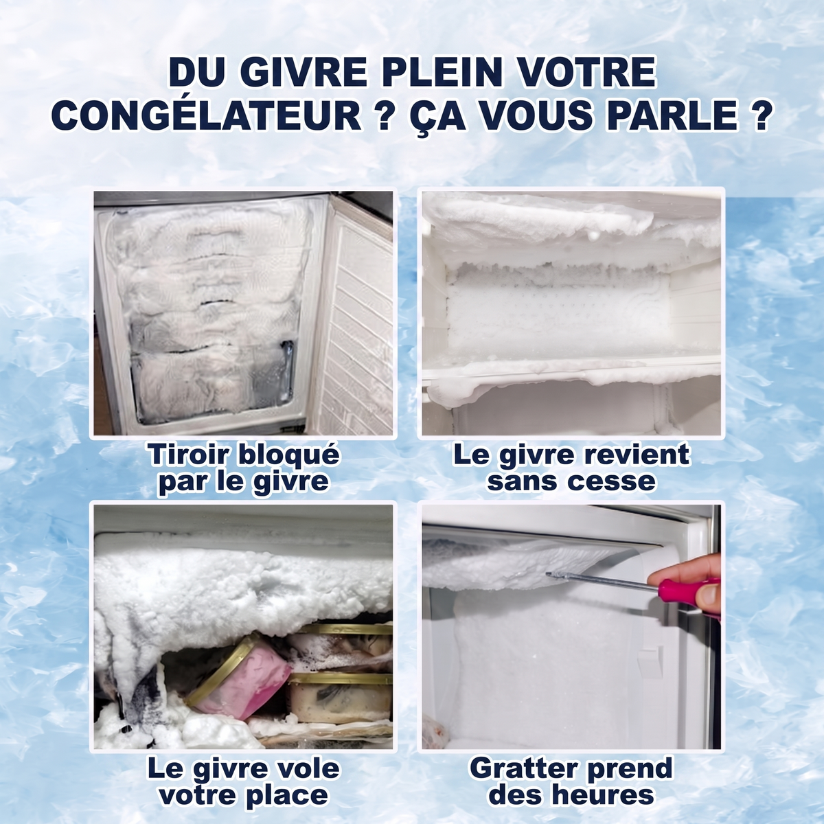1+1 OFFERT · AUJOURD'HUI · FrostAid™ · Spray dégivrant rapide
