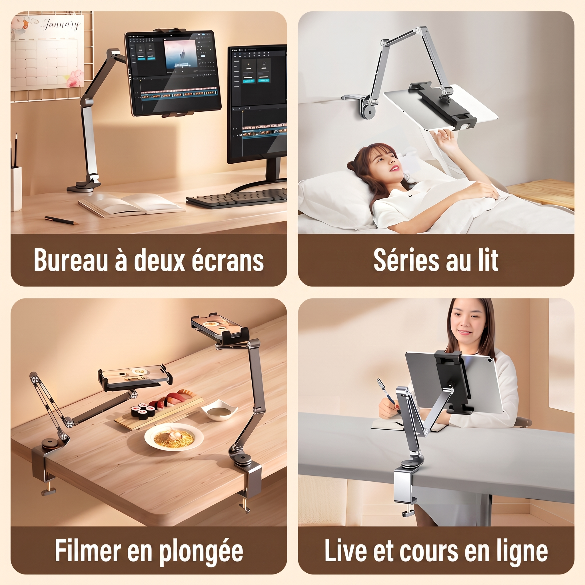 -50 % · OFFRE LIMITÉE · EliteStand™ · Support robuste en aluminium pour tablette et téléphone