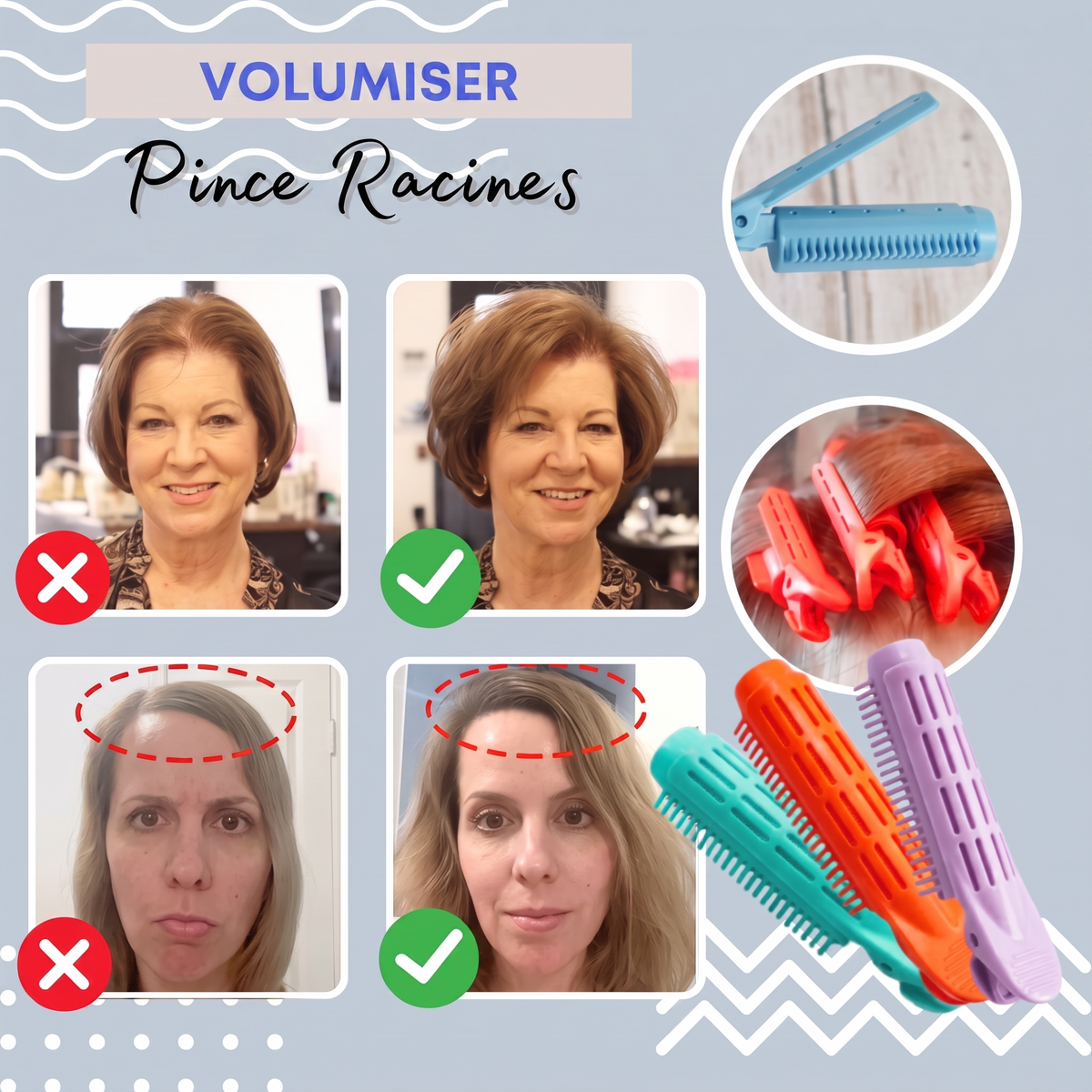 1+1 OFFERT · AUJOURD'HUI · Volumagic™ · Augmentez instantanément le volume de vos cheveux !
