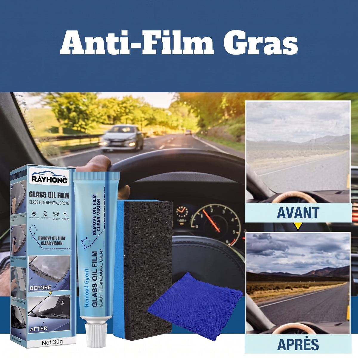 1+1 OFFERT · AUJOURD'HUI · ClearView™ · Dégraissant pour Vitres