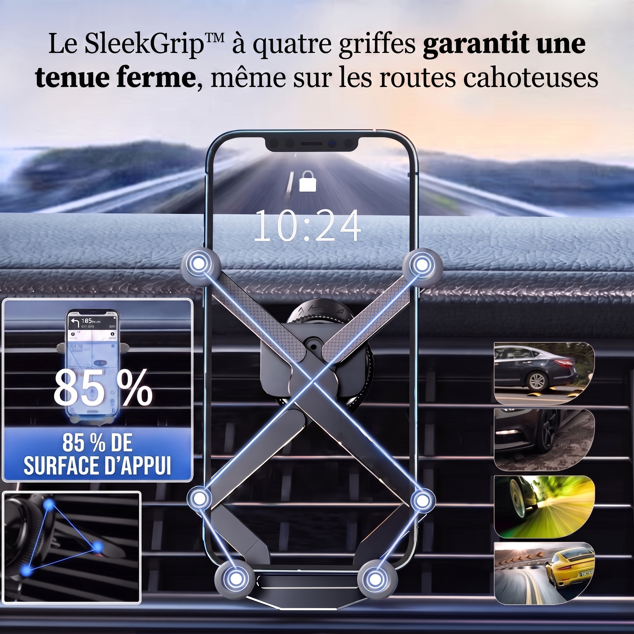 -50 % · OFFRE LIMITÉE · SleekGrip™ · Rendez vos trajets plus sûrs et plus confortables !