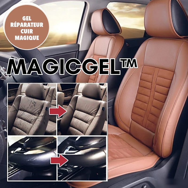-50 % · OFFRE LIMITÉE · MagicGel™ · Répare instantanément le cuir abîmé !