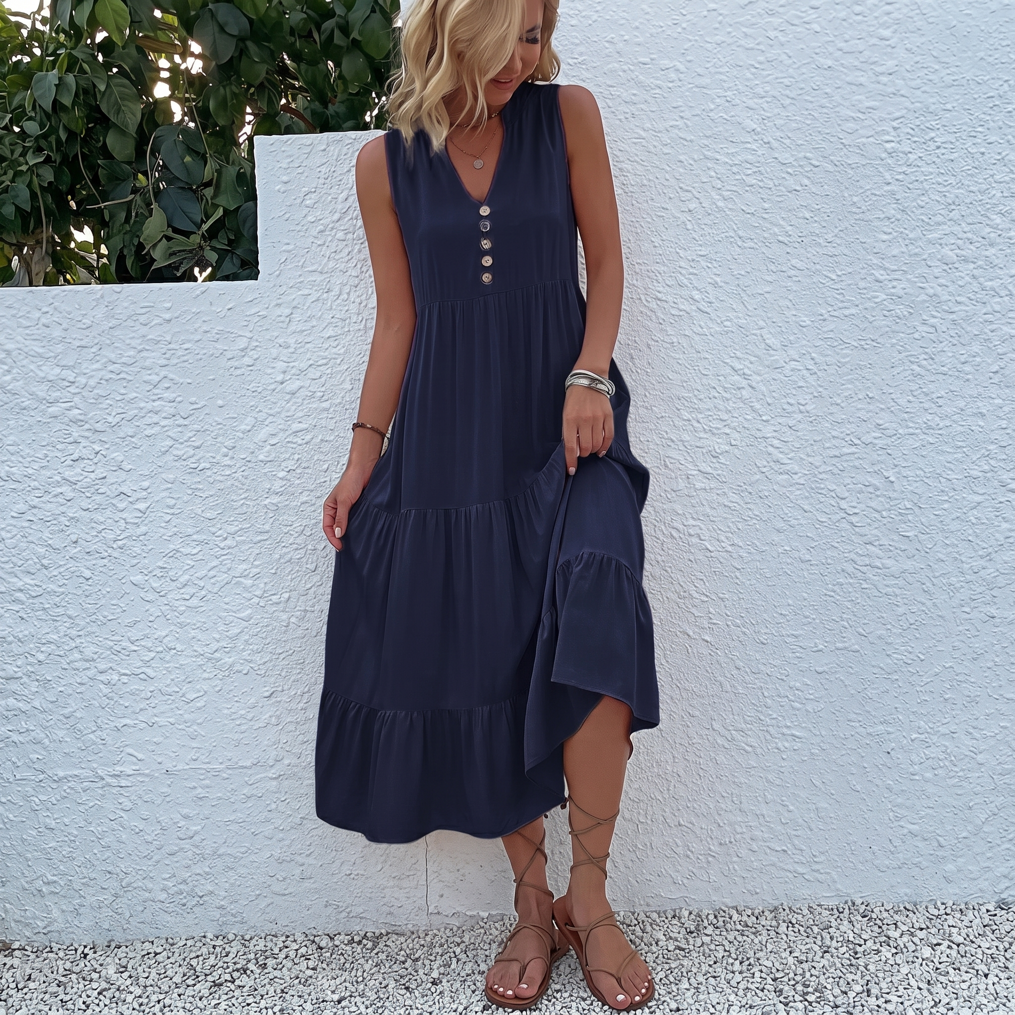 -50 % · OFFRE LIMITÉE · Heidi™ · Robe froncée à boutons