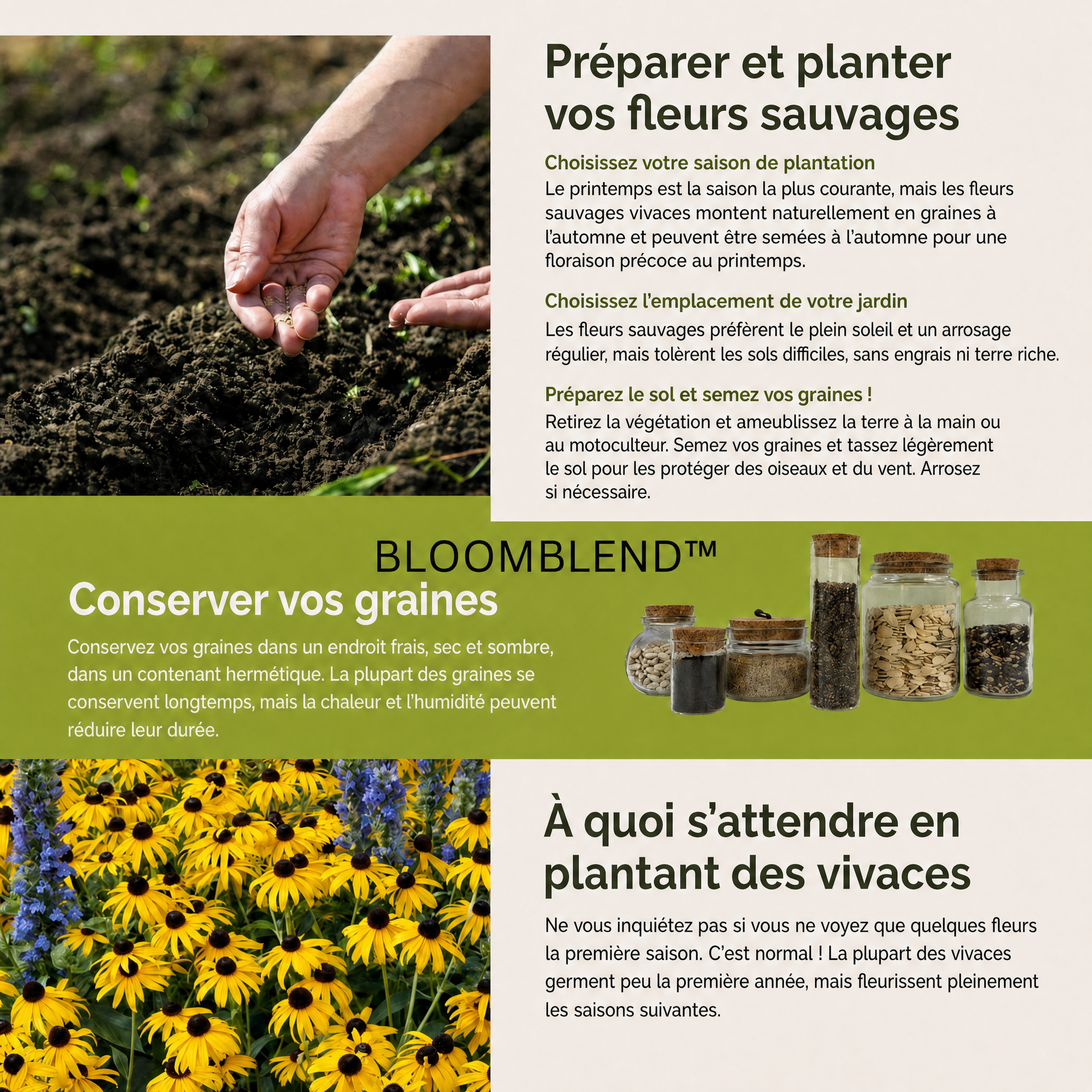 -50 % · OFFRE LIMITÉE · BloomBlend™ · Mélange de Graines de Fleurs
