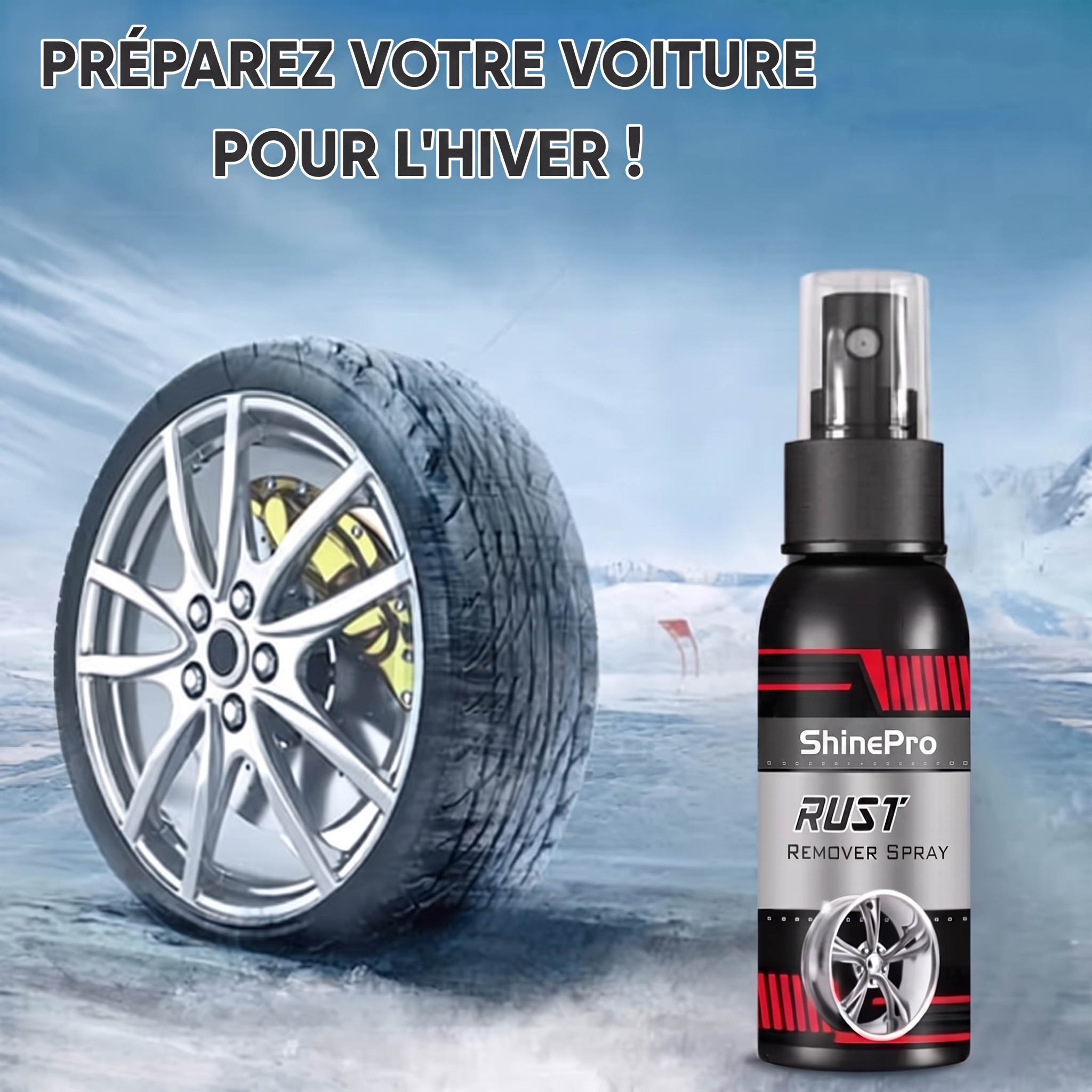 1+1 OFFERT · AUJOURD'HUI · CorrodeWizard™ · Élimination de la rouille de voiture en toute simplicité