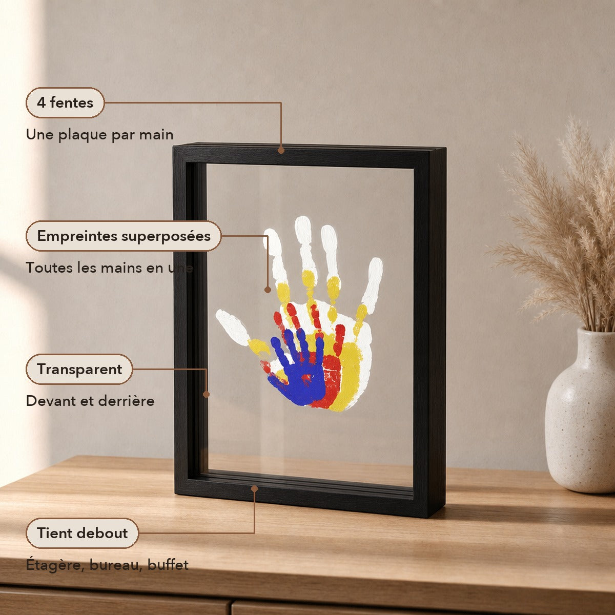 -50 % · OFFRE LIMITÉE · HeartNest™ · Cadre empreintes de mains