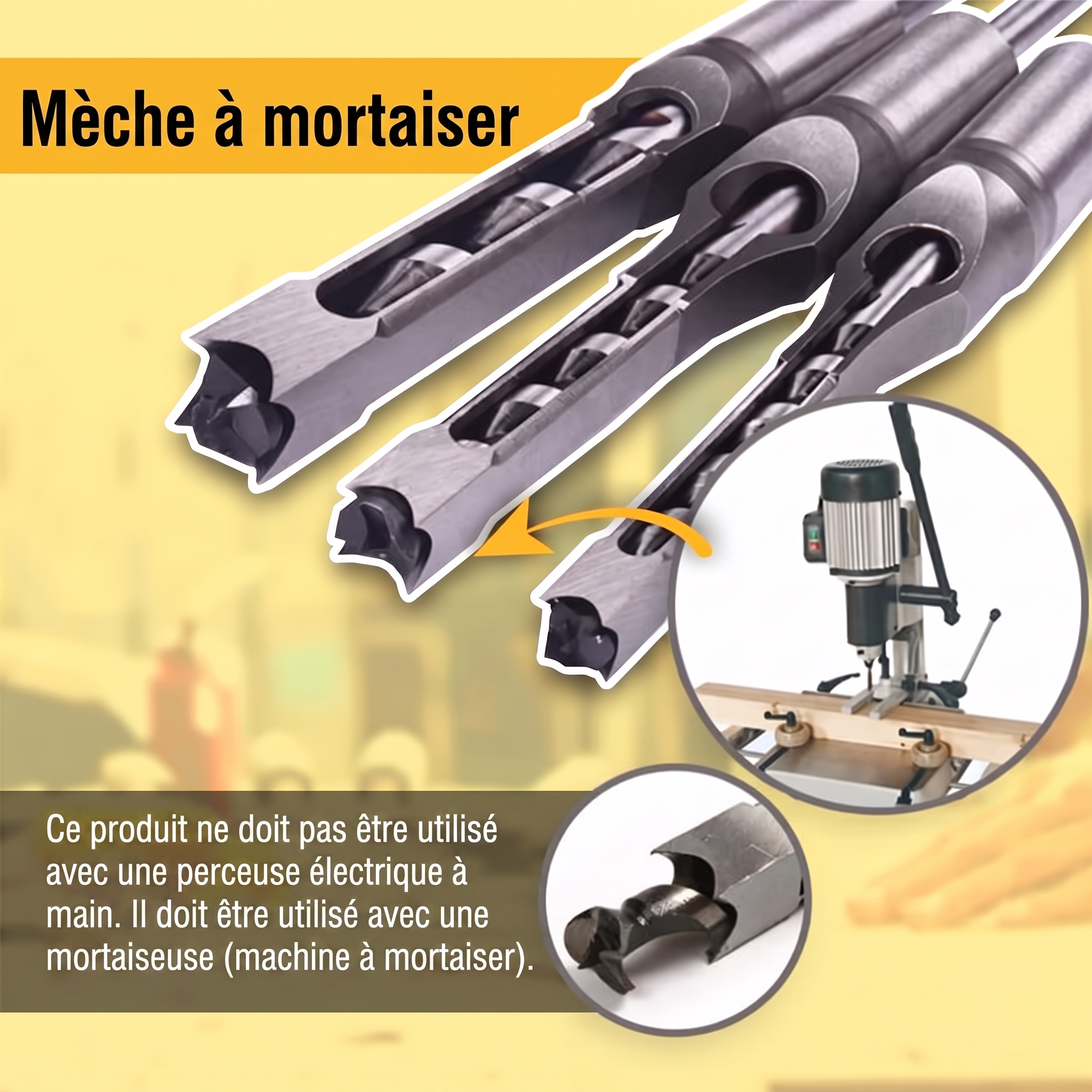 -50 % · OFFRE LIMITÉE · ChiselPro™ · Percez des trous carrés parfaits !