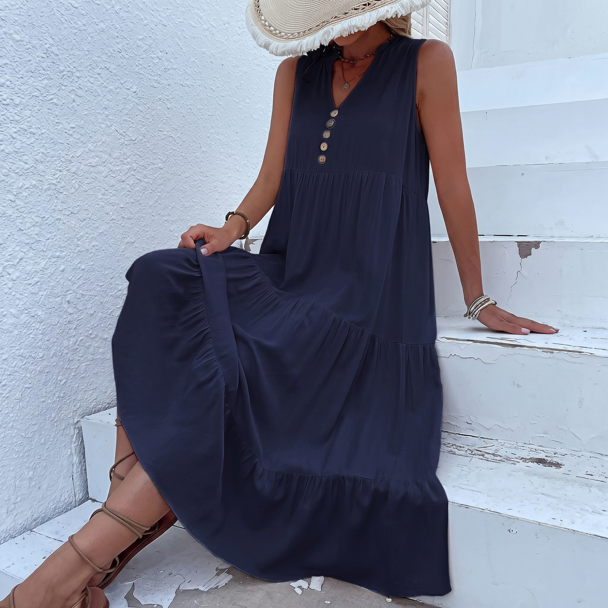 -50 % · OFFRE LIMITÉE · Heidi™ · Robe froncée à boutons