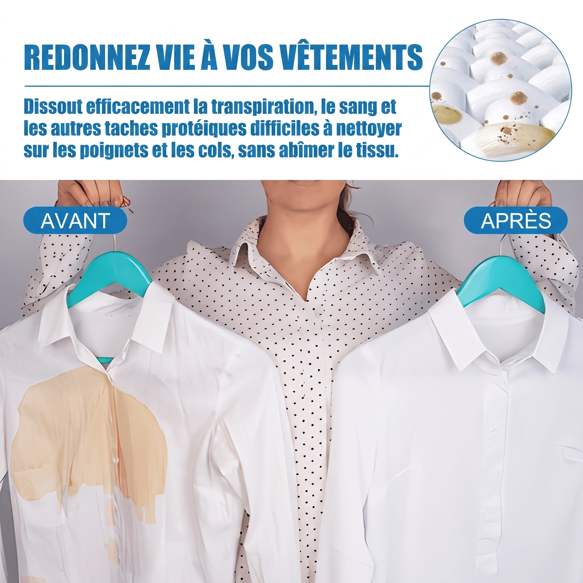 1+1 OFFERT · AUJOURD'HUI · PowerStain™ · Détachant pour le linge
