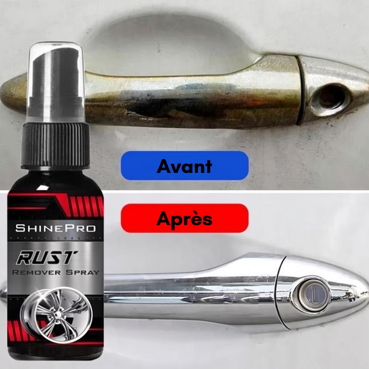 1+1 OFFERT · AUJOURD'HUI · CorrodeWizard™ · Élimination de la rouille de voiture en toute simplicité