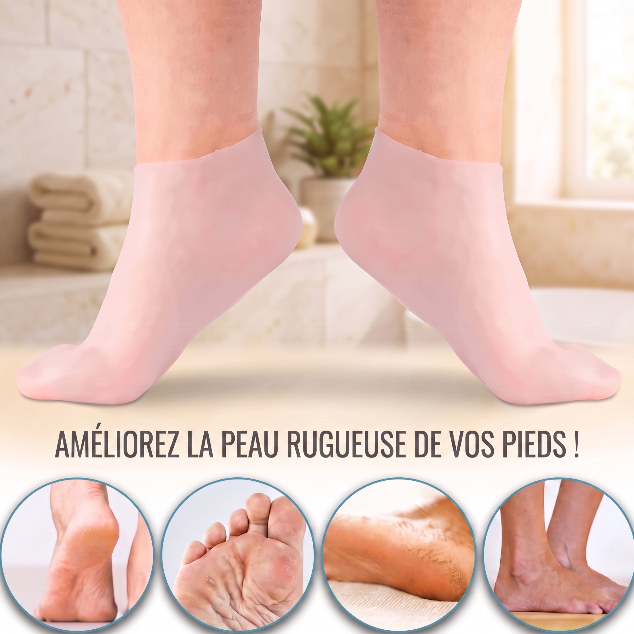 1+1 OFFERT · AUJOURD'HUI · HeelHaven™ · Dites adieu aux talons secs et aux pieds fatigués !